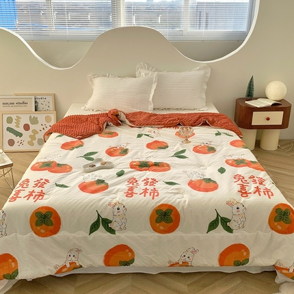 星期八 2023新款全棉豆豆春秋被夏被 兔发喜柿