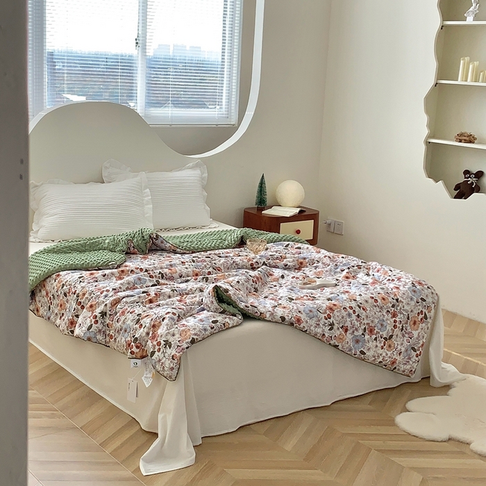 91家纺网 家纺一手货源 找家纺 星期八 2023新款全棉豆豆春秋被夏被 繁花