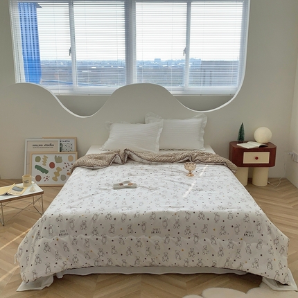 星期八 2023新款全棉豆豆春秋被夏被 简笔熊