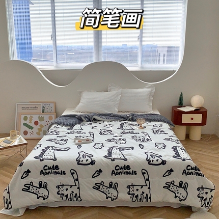 91家纺网 家纺一手货源 找家纺 （总）星期八 2023新款全棉豆豆春秋被夏被