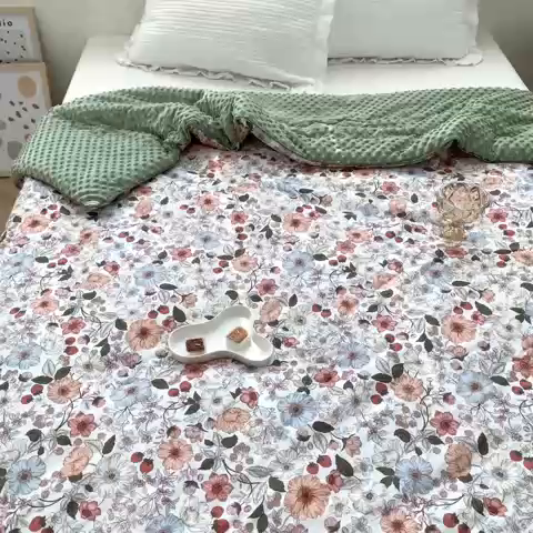 91家纺网 家纺一手货源 找家纺 星期八 2023新款全棉豆豆春秋被夏被 繁花