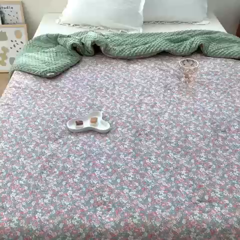 91家纺网 家纺一手货源 找家纺 星期八 2023新款全棉豆豆春秋被夏被 蔷薇