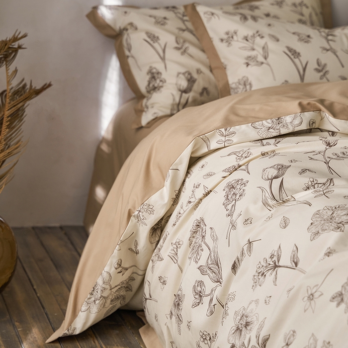 91家纺网 家纺一手货源 找家纺 千朵森 2024新款全棉长绒棉拼角款印花四件套  简爱