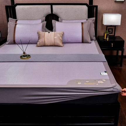 91家纺网 家纺一手货源 找家纺 （总）2023绣球花开-冰藤双面席系列（床笠款）凉席竹席冰丝席乳胶席