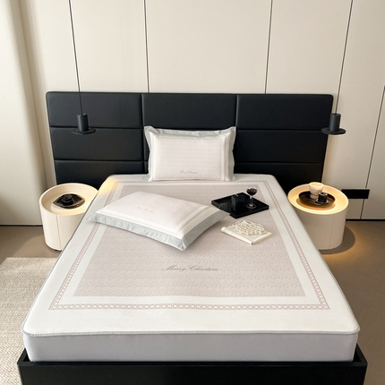 三味舒屋 2025新款凉感抗菌防螨印花冰丝养生席-克莉丝 克莉丝咖