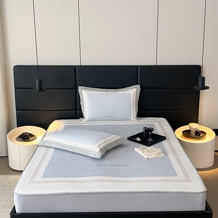 91家纺网 家纺一手货源 找家纺 （总）三味舒屋 2025新款凉感抗菌防螨印花冰丝养生席-克莉丝