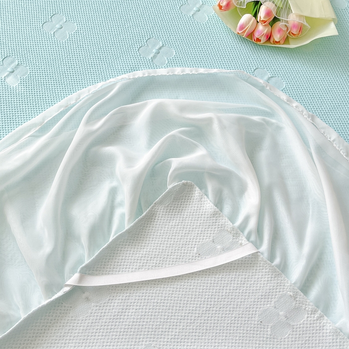 91家纺网 家纺一手货源 找家纺 同田 2023新款凉豆豆床裙款凉席冰丝凉感豆豆席 碧蓝