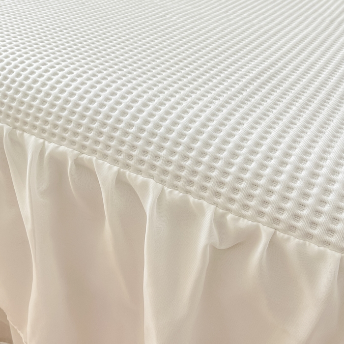 91家纺网 家纺一手货源 找家纺 同田 2023新款凉豆豆床裙款凉席冰丝凉感豆豆席 象牙白