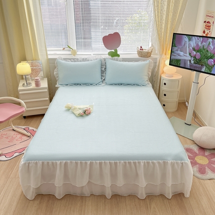 91家纺网 家纺一手货源 找家纺 （总）同田 2023新款凉豆豆床裙款凉席冰丝凉感豆豆席