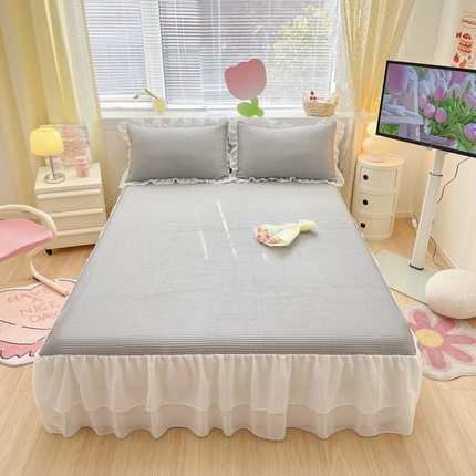 91家纺网 家纺一手货源 找家纺 （总）同田 2023新款凉豆豆床裙款凉席冰丝凉感豆豆席