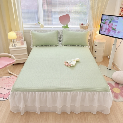 91家纺网 家纺一手货源 找家纺 （总）同田 2023新款凉豆豆床裙款凉席冰丝凉感豆豆席