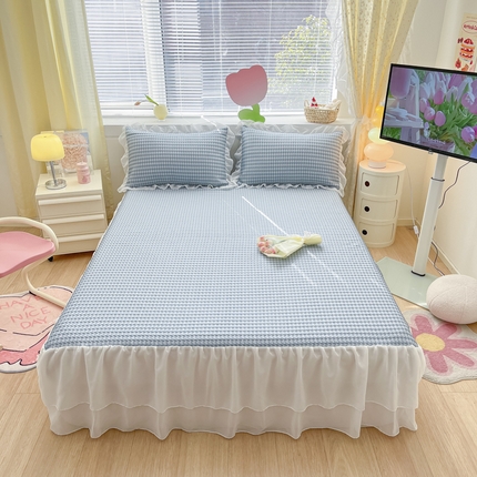 91家纺网 家纺一手货源 找家纺 （总）同田 2023新款凉豆豆床裙款凉席冰丝凉感豆豆席