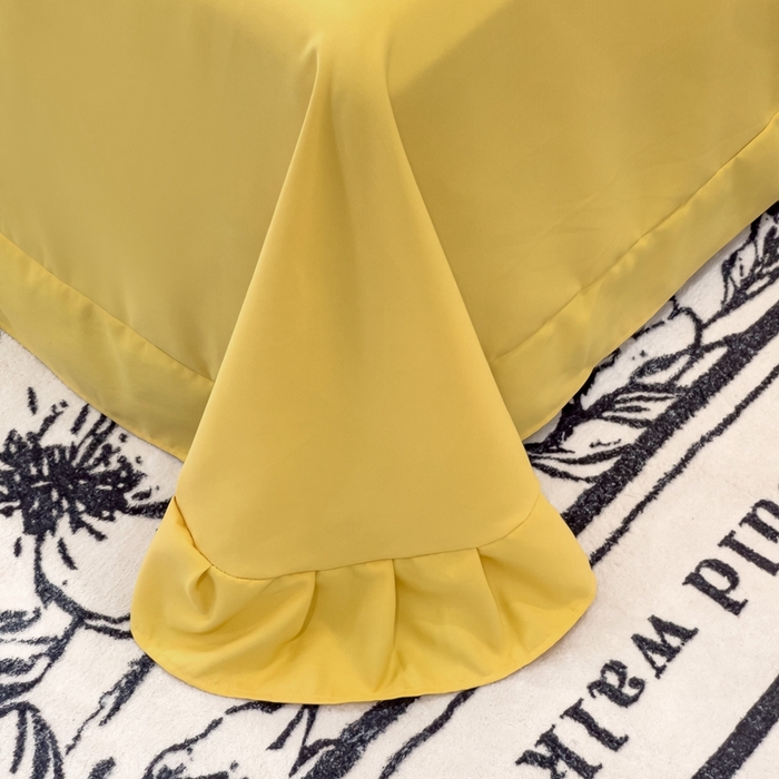 91家纺网 家纺一手货源 找家纺 金米诺 2024新款水洗磨毛刺绣四件套 幸运花-姜黄