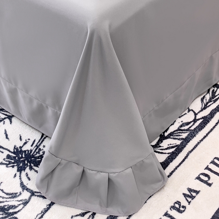 91家纺网 家纺一手货源 找家纺 金米诺 2024新款水洗磨毛刺绣四件套 幸运花-灰