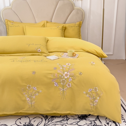 91家纺网 家纺一手货源 找家纺 （总）金米诺 2024新款水洗磨毛刺绣四件套