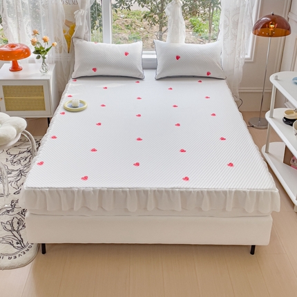 宅部落 2023新款凉感摩豆豆小花边床笠席 凉感摩豆豆-爱心