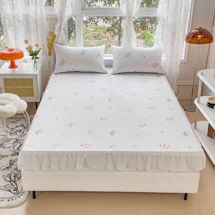 宅部落 2023新款凉感摩豆豆小花边床笠席 凉感摩豆豆-花香