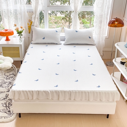 91家纺网 家纺一手货源 找家纺 （总）宅部落 2023新款凉感摩豆豆小花边床笠席