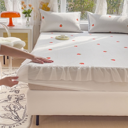 91家纺网 家纺一手货源 找家纺 （总）宅部落 2023新款凉感摩豆豆小花边床笠席