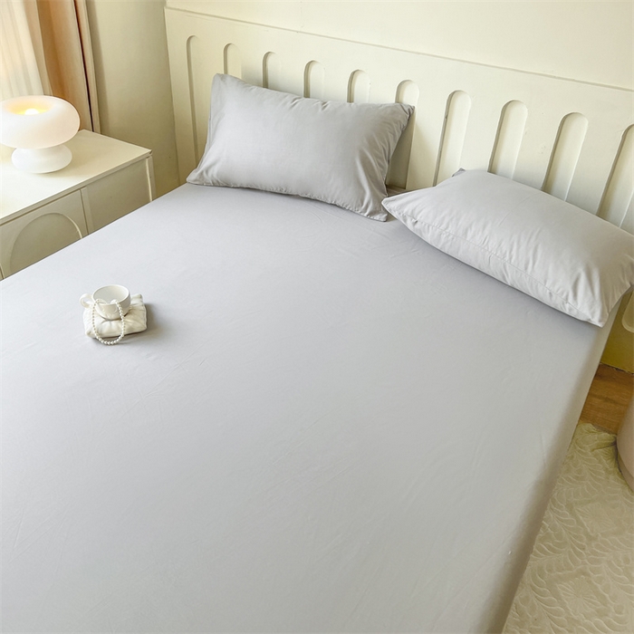 91家纺网 家纺一手货源 找家纺 857家居 2023新款全棉纯色床笠床单 夜空灰