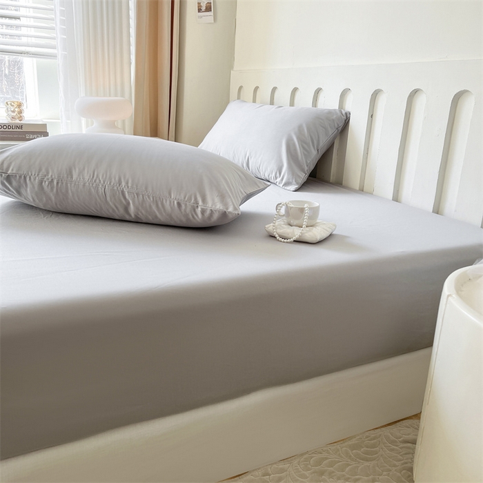 91家纺网 家纺一手货源 找家纺 857家居 2023新款全棉纯色床笠床单 夜空灰