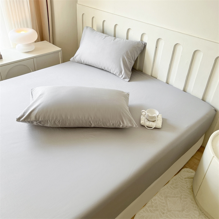 91家纺网 家纺一手货源 找家纺 857家居 2023新款全棉纯色床笠床单 夜空灰