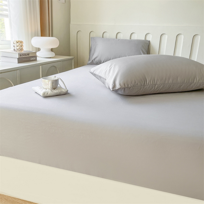 91家纺网 家纺一手货源 找家纺 857家居 2023新款全棉纯色床笠床单 夜空灰