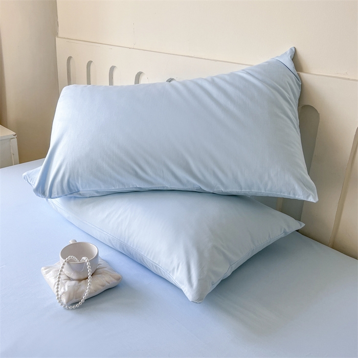 91家纺网 家纺一手货源 找家纺 857家居 2023新款全棉纯色床笠床单 湖水蓝