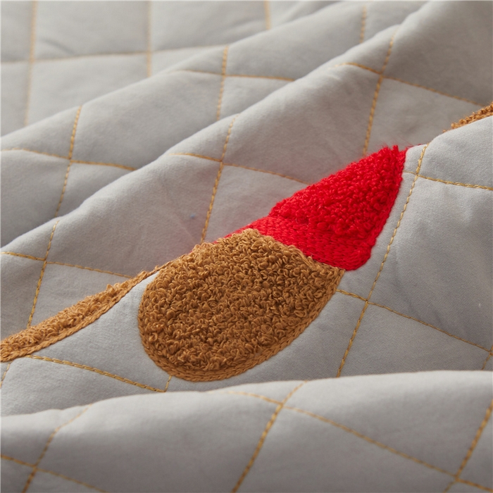 91家纺网 家纺一手货源 找家纺 屹成家纺 2024年水洗棉毛巾绣款床笠三件套 银灰