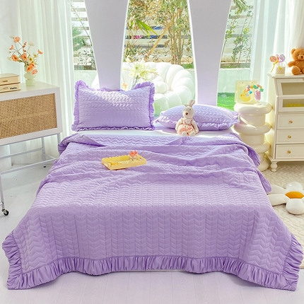 恩和家纺 2025新款奶油风水洗夏被 丁香紫