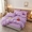 91家纺网 家纺一手货源 找家纺 屹成家纺 2024年水洗棉毛巾绣款床笠四件套 浅紫