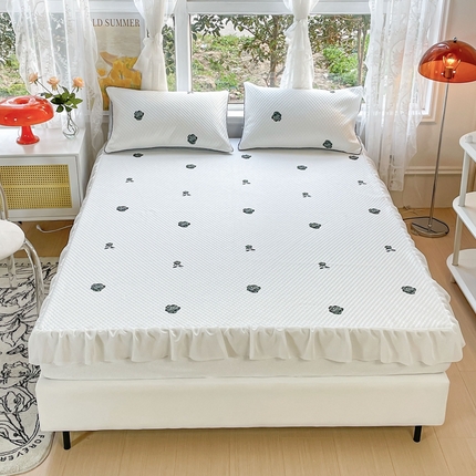 91家纺网 家纺一手货源 找家纺 （总）宅部落 2023新款凉感摩豆豆小花边床笠席