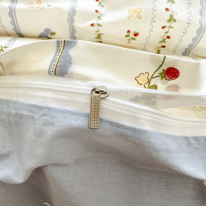 91家纺网 家纺一手货源 找家纺 清雅福 2023新款全棉小清新四件套 草莓园