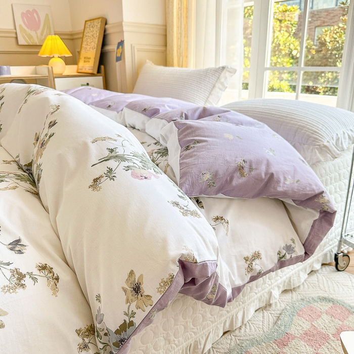 91家纺网 家纺一手货源 找家纺 清雅福 2023新款全棉小清新四件套 花开似锦