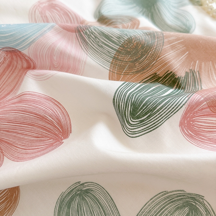 91家纺网 家纺一手货源 找家纺 清雅福 2023新款全棉小清新四件套 七色瑾