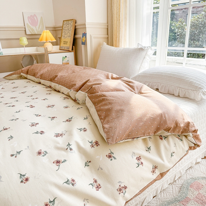 91家纺网 家纺一手货源 找家纺 清雅福 2023新款全棉小清新四件套 小美好