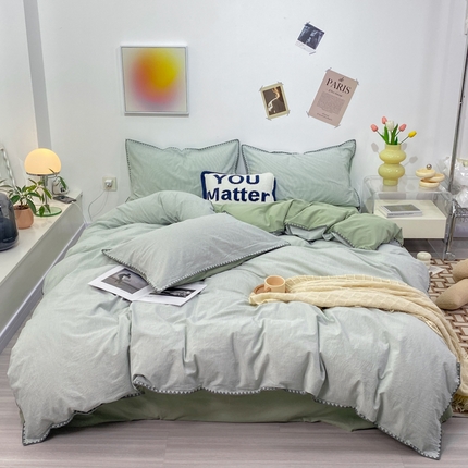 91家纺网 家纺一手货源 找家纺 （总）贝扬思 2023新款BYS无印风水洗棉双层纱套件&场景1