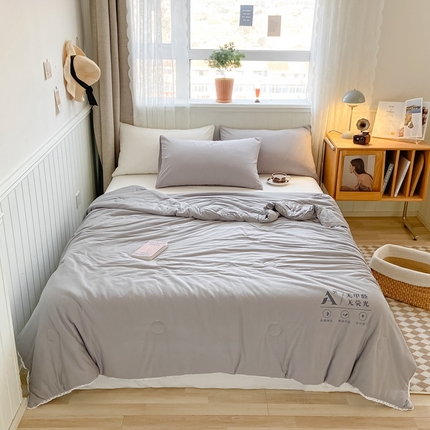 91家纺网 家纺一手货源 找家纺 帕拉美拉 2025新款针织棉夏凉空调被系列 中灰