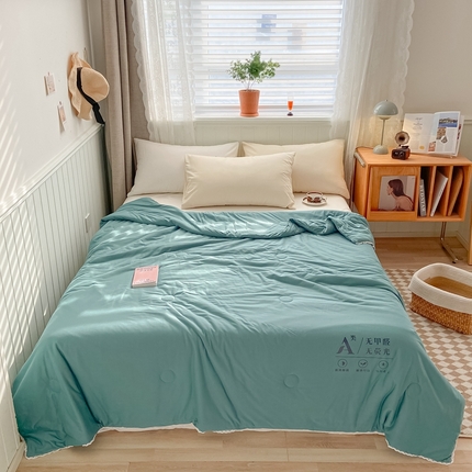 91家纺网 家纺一手货源 找家纺 帕拉美拉 2025新款针织棉夏凉空调被系列 蓝灰