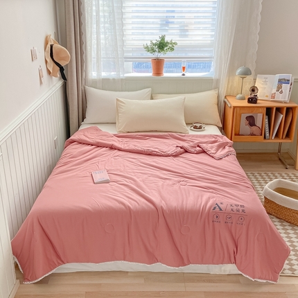 91家纺网 家纺一手货源 找家纺 帕拉美拉 2025新款针织棉夏凉空调被系列 红玉