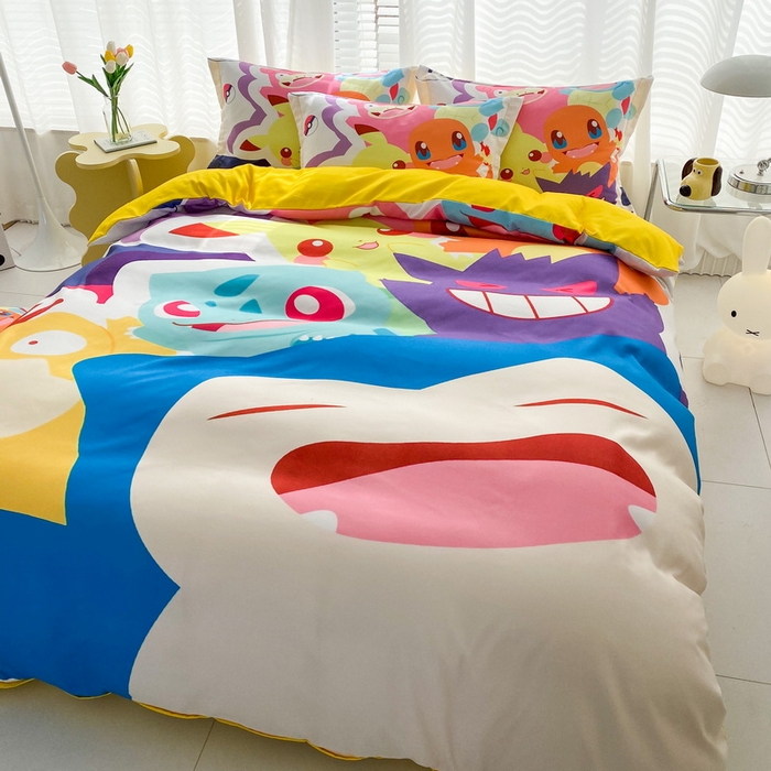 91家纺网 家纺一手货源 找家纺 卡通被套单件被罩男女儿童学生宿舍单人被单男孩卡幼儿园单人被罩 嘻嘻皮卡丘