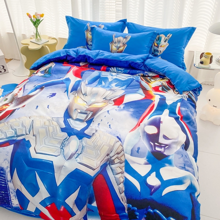 91家纺网 家纺一手货源 找家纺 卡通被套单件被罩男女儿童学生宿舍单人被单男孩卡幼儿园单人被罩 奥特家族