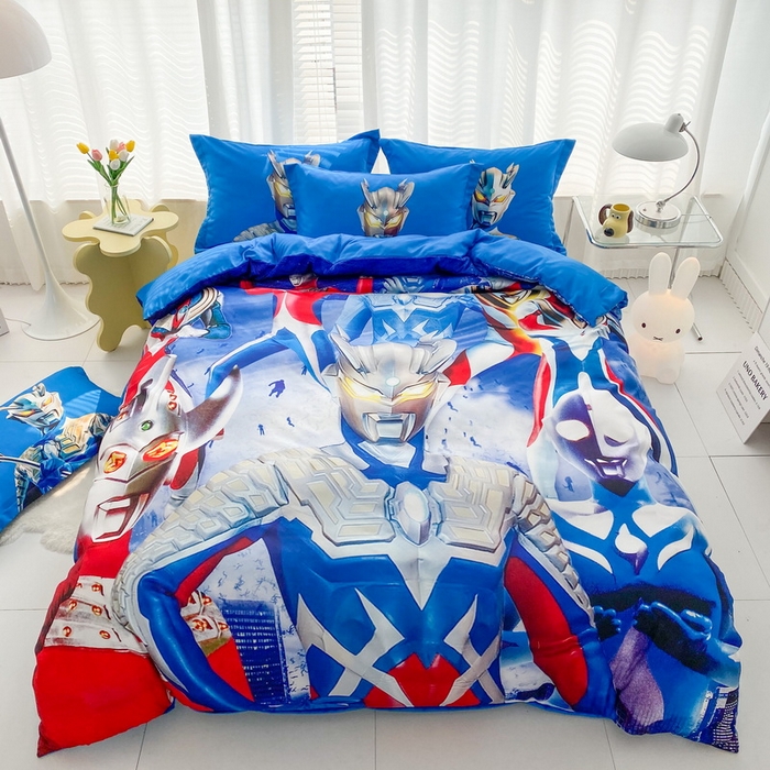 91家纺网 家纺一手货源 找家纺 卡通被套单件被罩男女儿童学生宿舍单人被单男孩卡幼儿园单人被罩 奥特家族