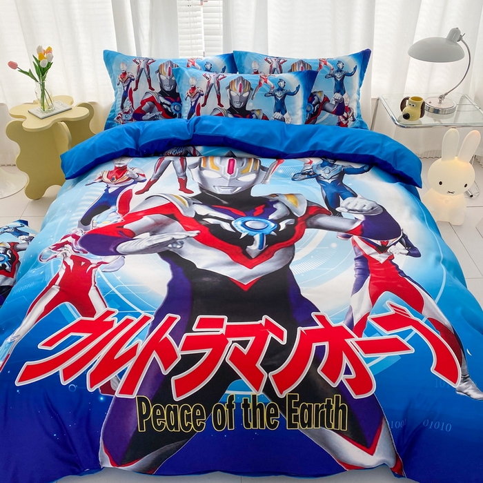 91家纺网 家纺一手货源 找家纺 卡通被套单件被罩男女儿童学生宿舍单人被单男孩卡幼儿园单人被罩 奥特曼战队