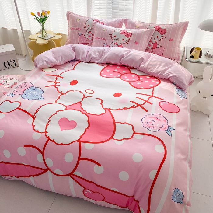 91家纺网 家纺一手货源 找家纺 卡通被套单件被罩男女儿童学生宿舍单人被单男孩卡幼儿园单人被罩 害羞KT