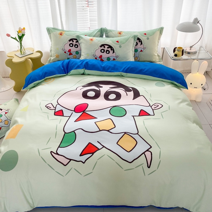 91家纺网 家纺一手货源 找家纺 卡通被套单件被罩男女儿童学生宿舍单人被单男孩卡幼儿园单人被罩 小新