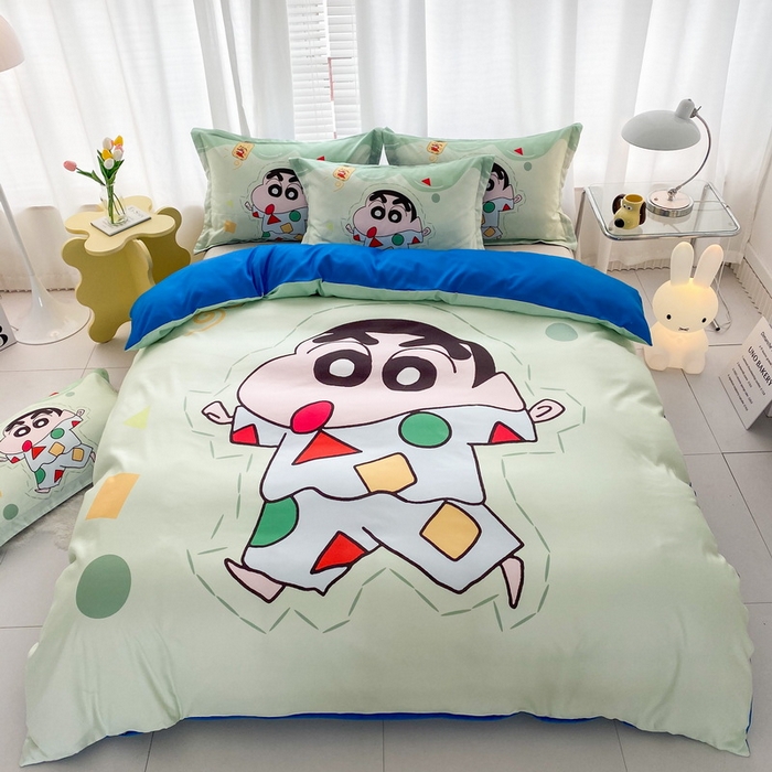 91家纺网 家纺一手货源 找家纺 卡通被套单件被罩男女儿童学生宿舍单人被单男孩卡幼儿园单人被罩 小新
