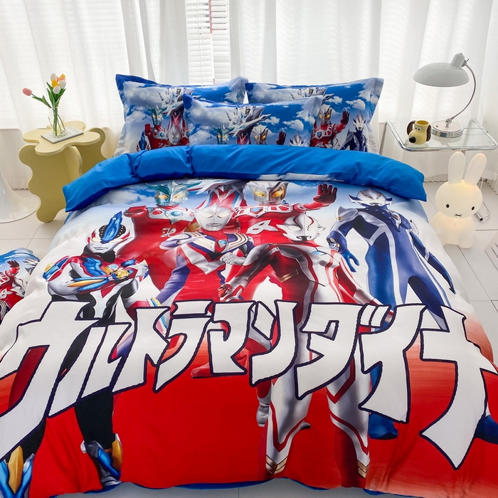 91家纺网 家纺一手货源 找家纺 卡通被套单件被罩男女儿童学生宿舍单人被单男孩卡幼儿园单人被罩 帅气奥特曼