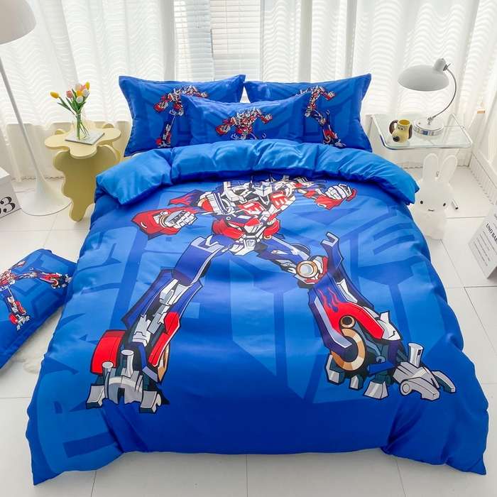 91家纺网 家纺一手货源 找家纺 卡通被套单件被罩男女儿童学生宿舍单人被单男孩卡幼儿园单人被罩 擎天柱