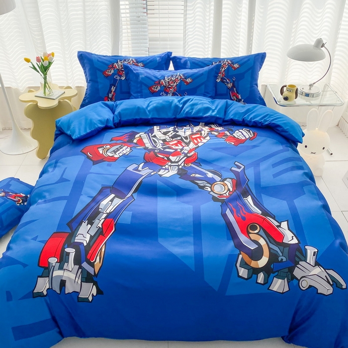 91家纺网 家纺一手货源 找家纺 卡通被套单件被罩男女儿童学生宿舍单人被单男孩卡幼儿园单人被罩 擎天柱